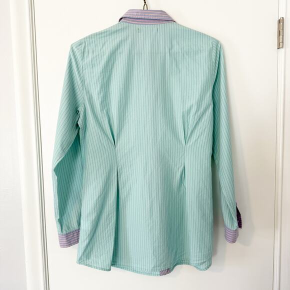 209 WST 38 Striped Button Down Shirt Size Medium - Picture 2 of 5
